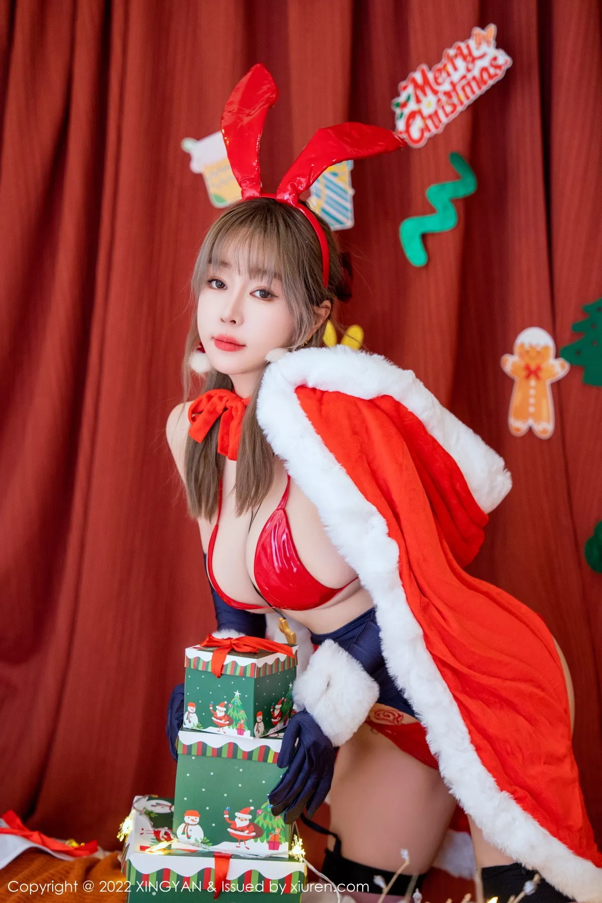 秀人集.com_[XINGYAN星颜社]VOL.161_女神王雨纯圣诞主题性感圣诞服饰露红色皮质内衣完美诱惑写真75P