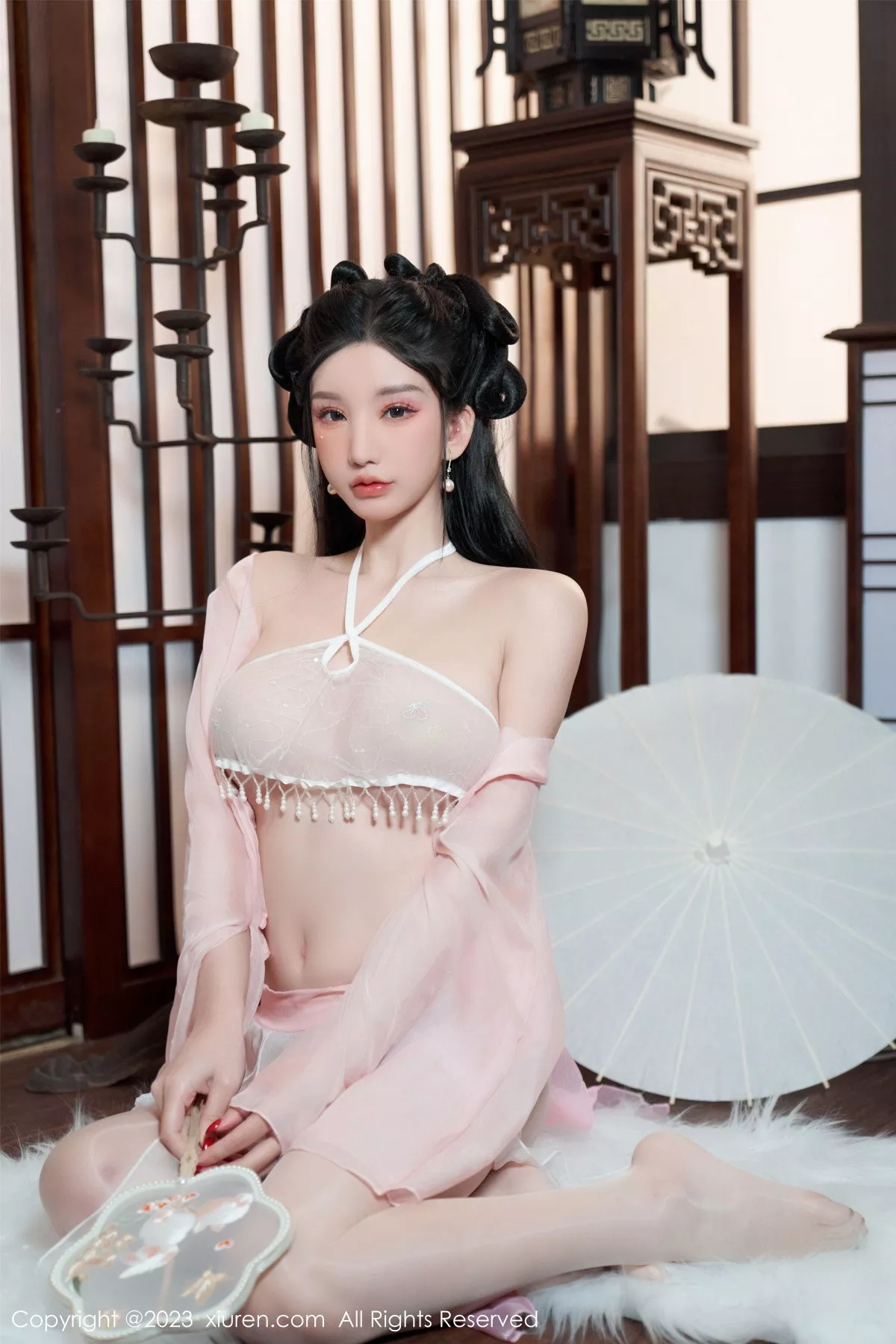 秀人集.com_[XiuRen秀人网]No.6217_女神周于希Sally性感粉色古装服饰配超薄无内肉丝惹火诱惑写真85P