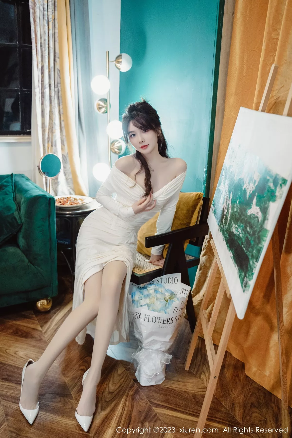 秀人集.com_[XiuRen秀人网]No.6182_模特婠婠么脱白色连衣长裙露蕾丝内衣配开档白丝迷人诱惑写真79P