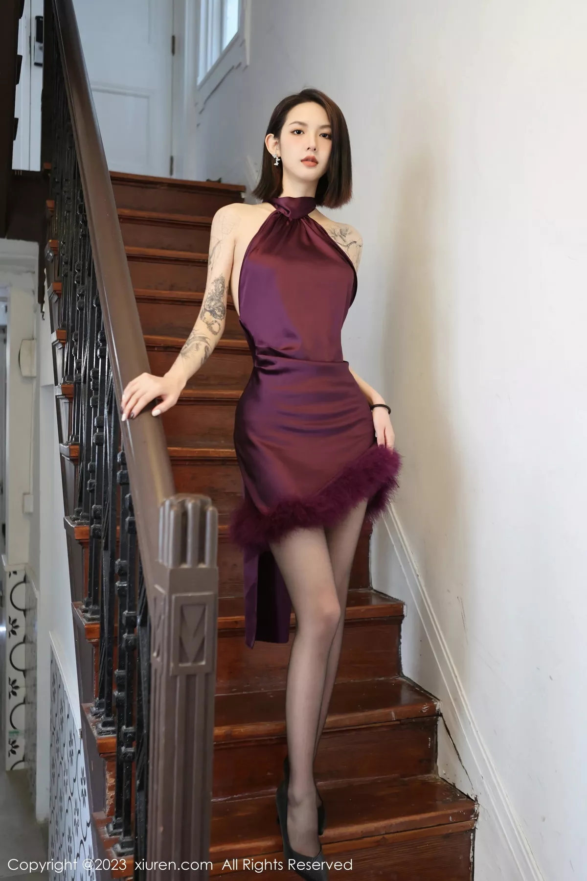 秀人集.com_[XiuRen秀人网]No.6280_模特乔一一性感紫色连衣裙配超薄黑丝秀曼妙身姿迷人诱惑写真71P