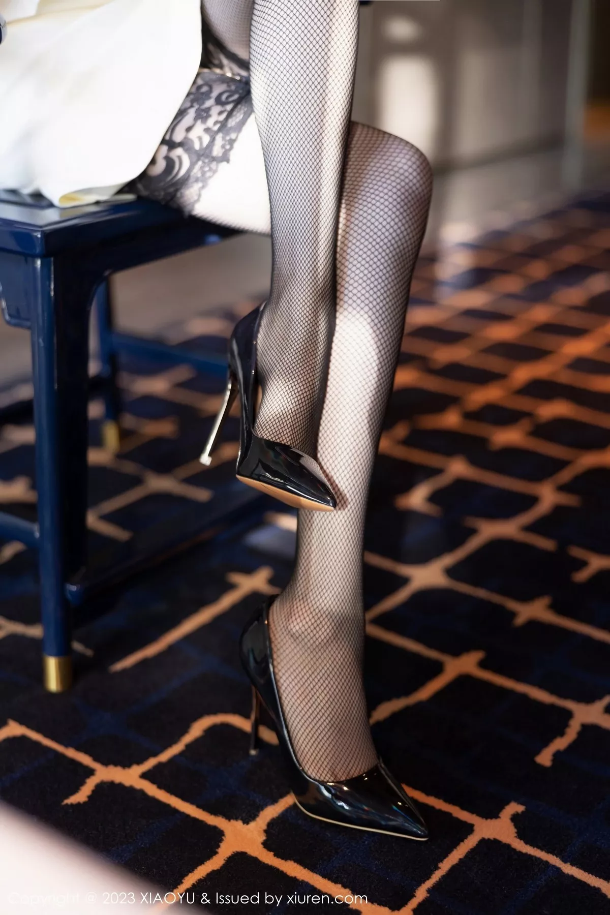 秀人集.com_[XiaoYu画语界]Vol.977_模特梦心玥黑色情趣内衣配黑色蕾丝吊袜秀曼妙身姿诱惑写真101P