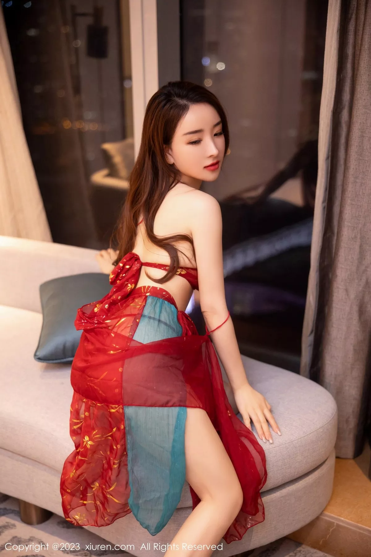 秀人集.com_[XiuRen秀人网]No.6412_模特雨儿1494性感红色古装薄纱服配丁字裤秀惹火身材诱惑写真63P