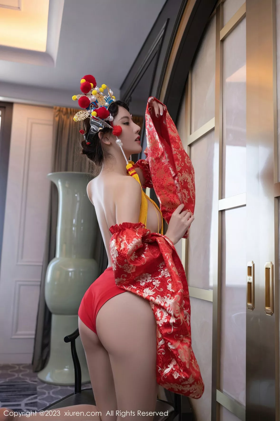 秀人集.com_[XiuRen秀人网]No.6308_模特就是阿朱啊喜庆花嫁主题私房半脱露曼妙绝美身姿诱惑写真81P