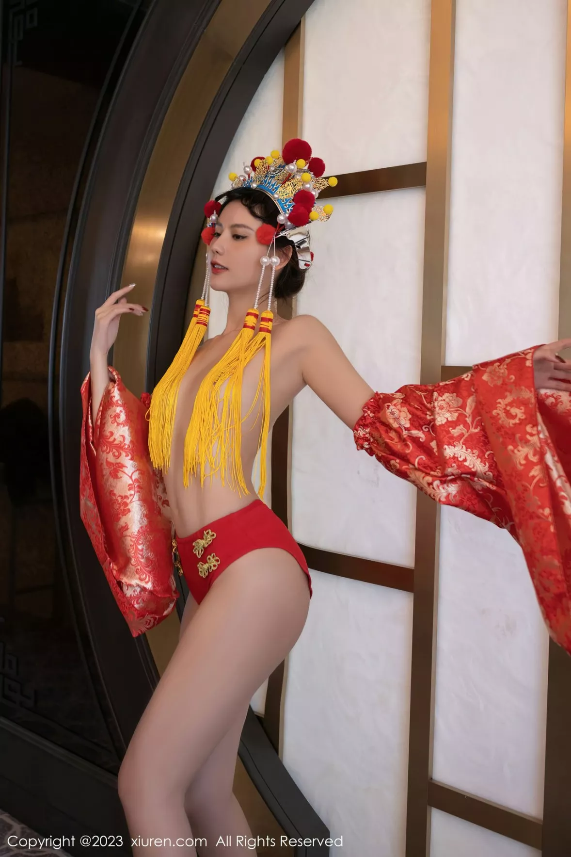 秀人集.com_[XiuRen秀人网]No.6308_模特就是阿朱啊喜庆花嫁主题私房半脱露曼妙绝美身姿诱惑写真81P