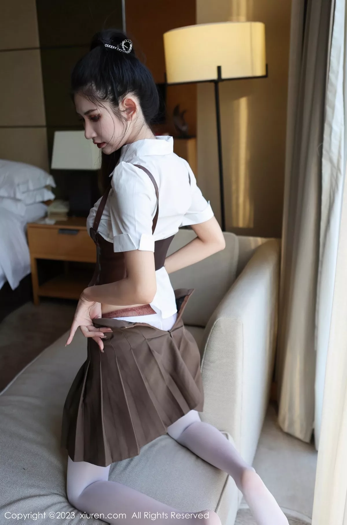 秀人集.com_[XiuRen秀人网]No.6478_模特依娜Yina私房半脱露性感红灰蕾丝内衣配开档白丝诱惑写真97P