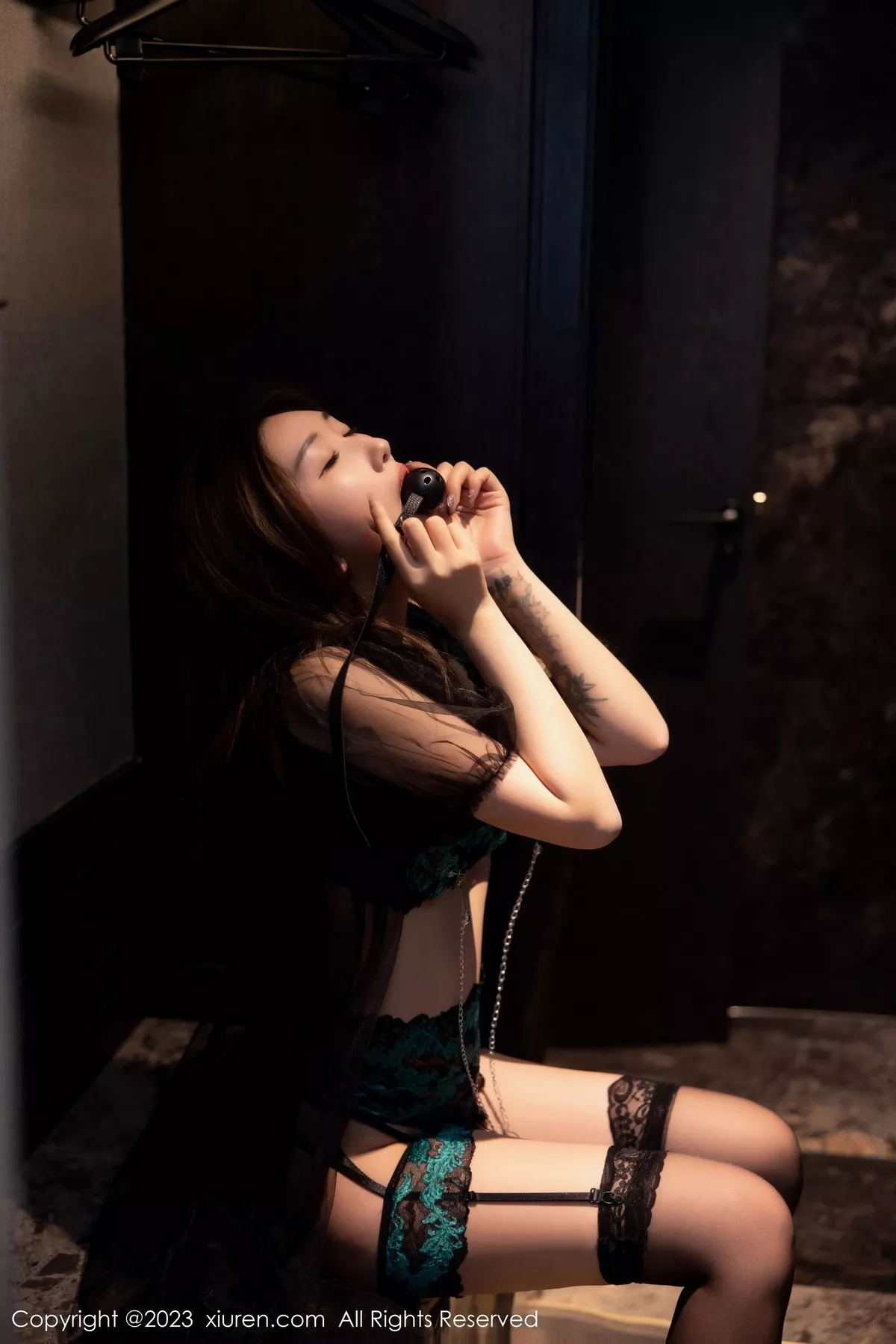 秀人集.com_[XiuRen秀人网]No.6500_模特江真真黑色薄纱情趣服饰露性感蓝黑蕾丝内衣惹火诱惑写真80P