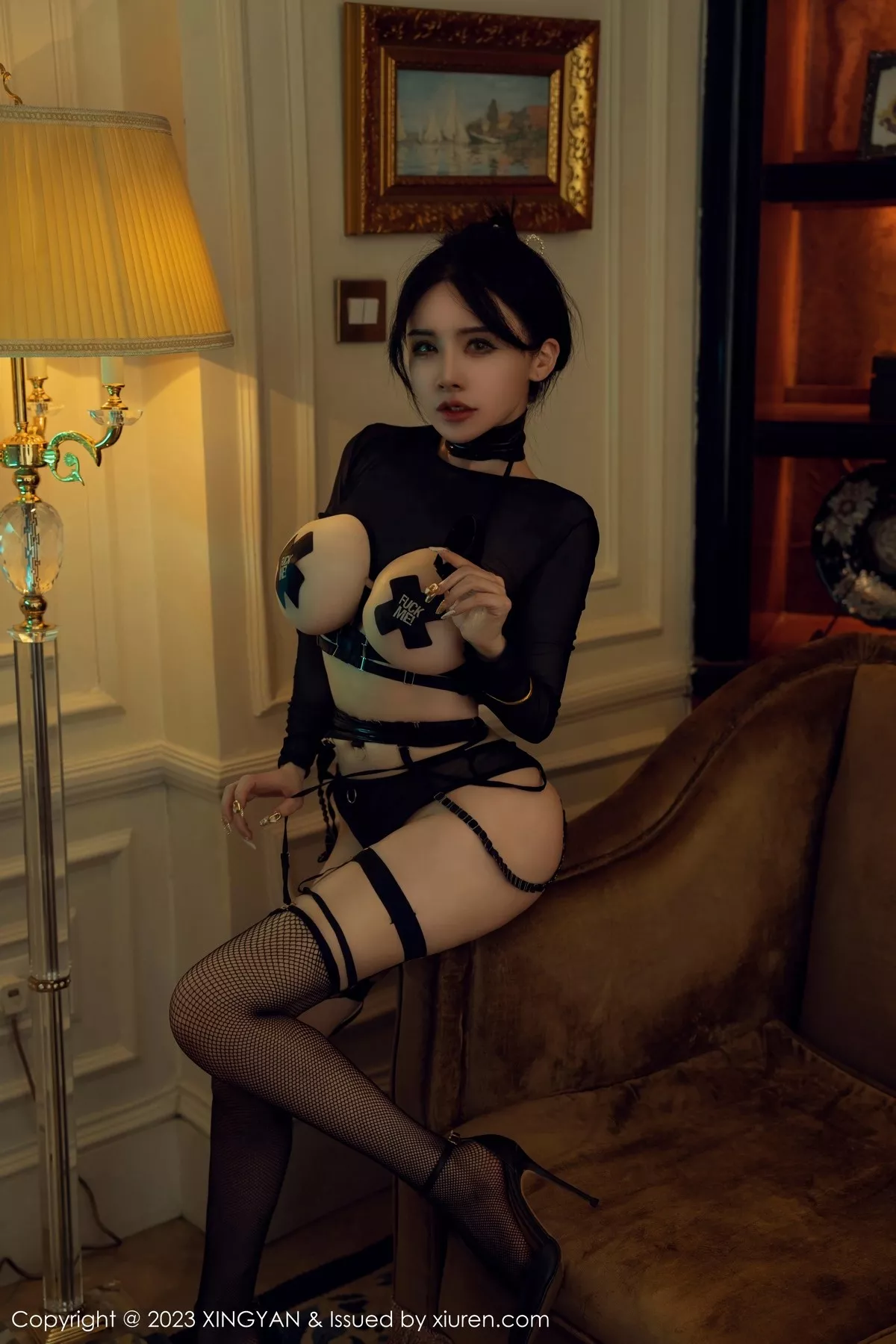 秀人集.com_[XINGYAN星颜社]VOL.188_模特潘娇娇私房性感黑色情趣服饰露傲人豪乳遮点极致诱惑写真79P