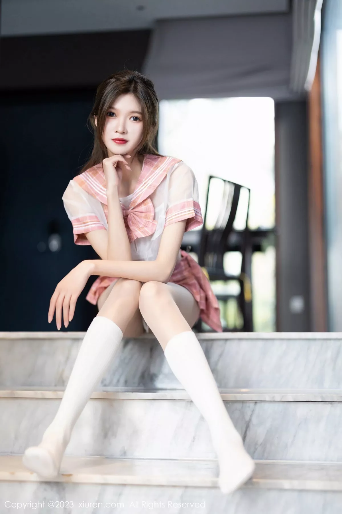 秀人集.com_[XiuRen秀人网]No.6517_模特程程程粉色轻透薄纱短裙套装露性感内衣配超薄肉丝诱惑写真71P