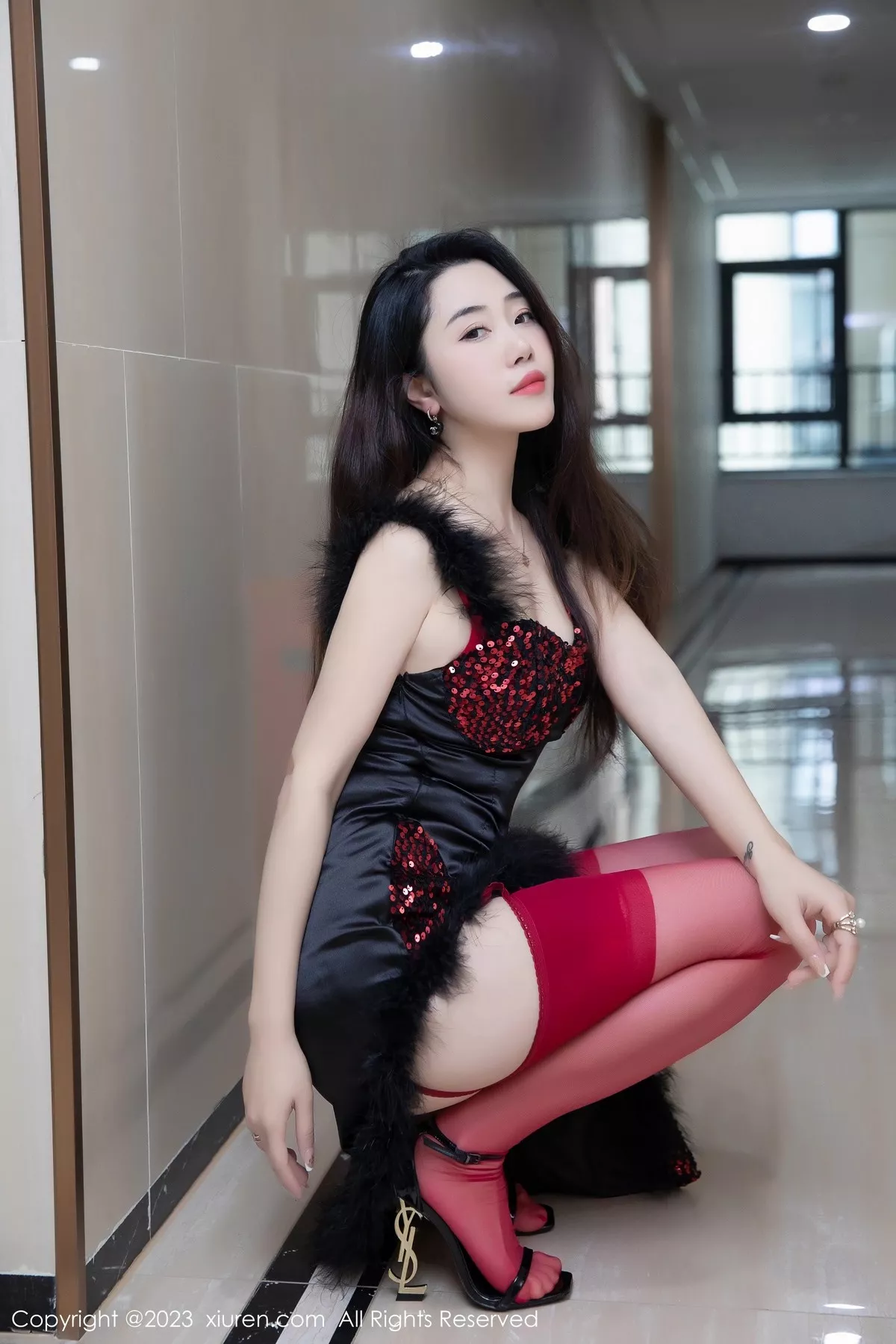 秀人集.com_[XiuRen秀人网]No.6587_模特严利娅Yuliya私房性感红色蕾丝情趣内衣配红色丝袜诱惑写真68P