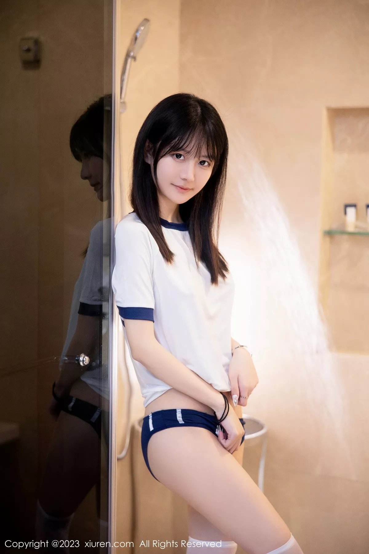 秀人集.com_[XiuRen秀人网]No.6447_模特谢小蒽私房浴室性感白色水手服秀苗条身材迷人诱惑写真87P