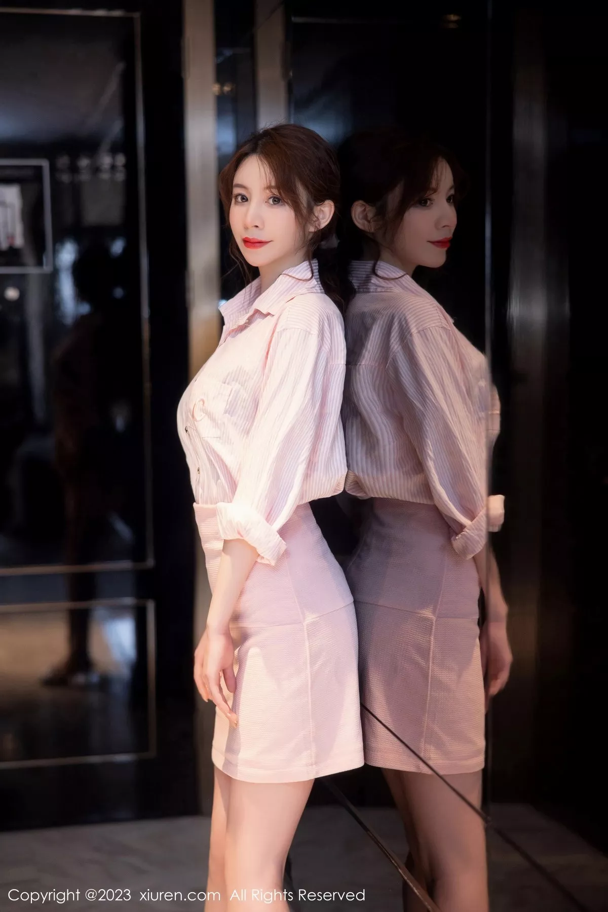 秀人集.com_[XiuRen秀人网]No.6451_模特yoo优优性感粉色上衣配粉短裙露黑色蕾丝内衣迷人诱惑写真83P