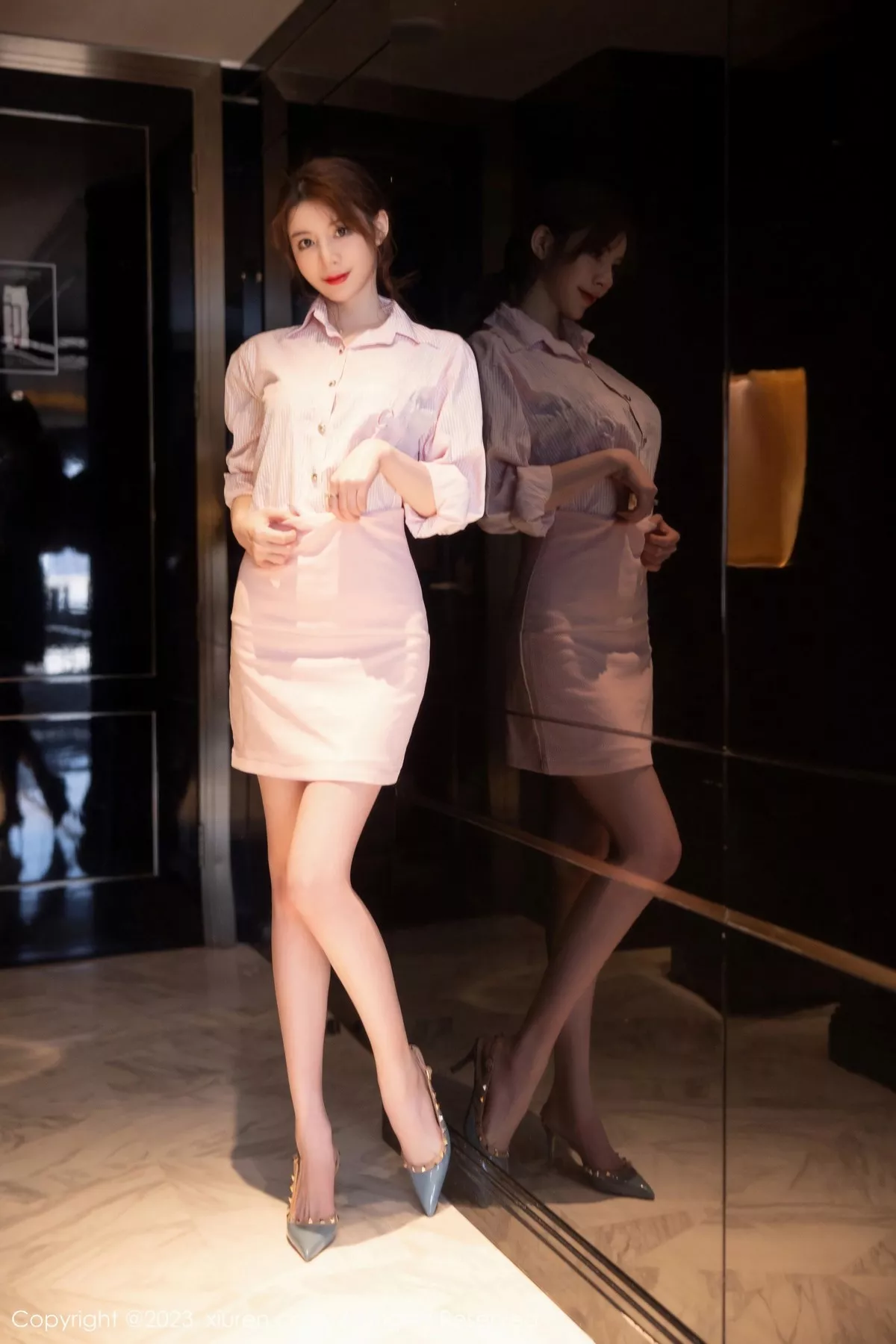 秀人集.com_[XiuRen秀人网]No.6451_模特yoo优优性感粉色上衣配粉短裙露黑色蕾丝内衣迷人诱惑写真83P