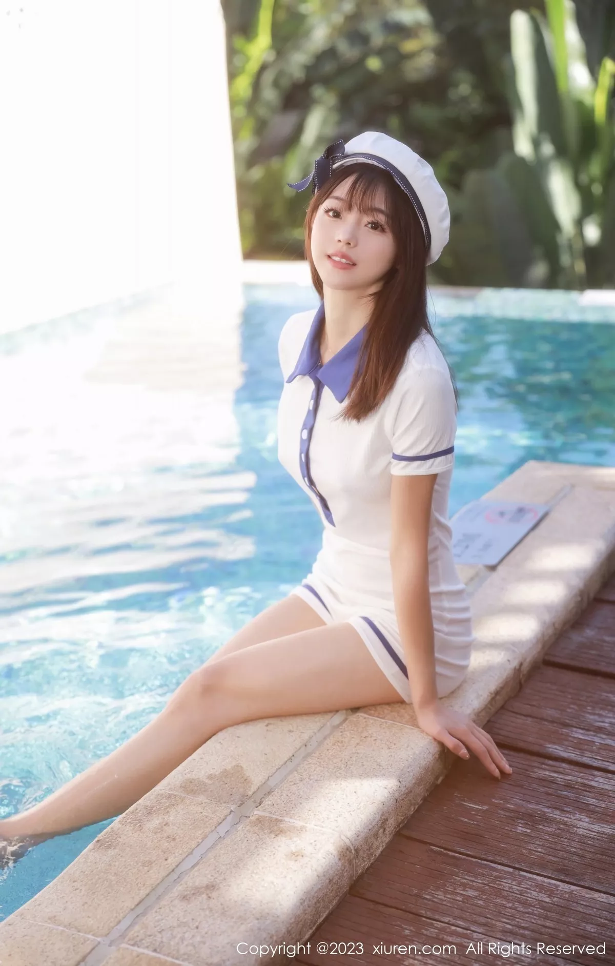 秀人集.com_[XiuRen秀人网]No.6686_模特佘贝拉bella泳池性感白色海军服半脱秀完美身材诱惑写真67P