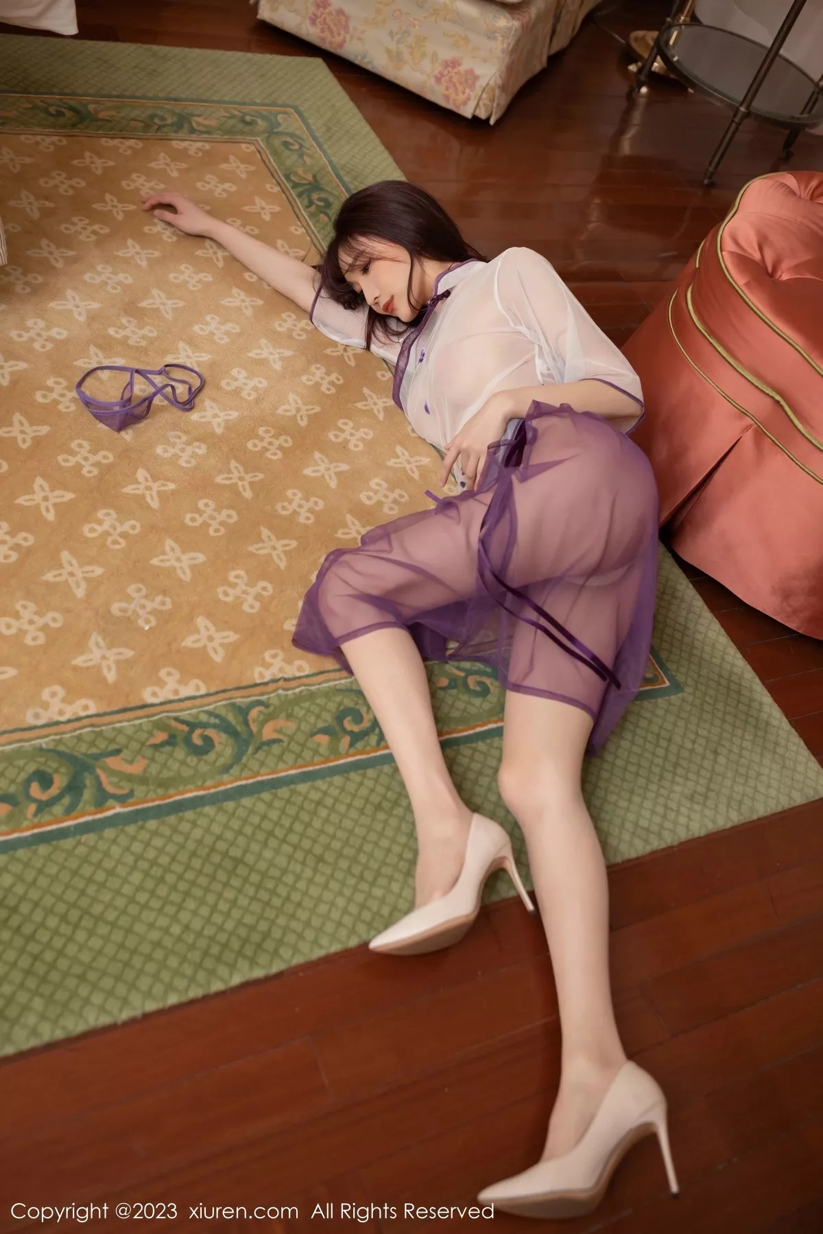 秀人集.com_[XiuRen秀人网]No.6608_模特陆萱萱性感紫色轻透古装服饰透视秀惹火身材极致诱惑写真80P