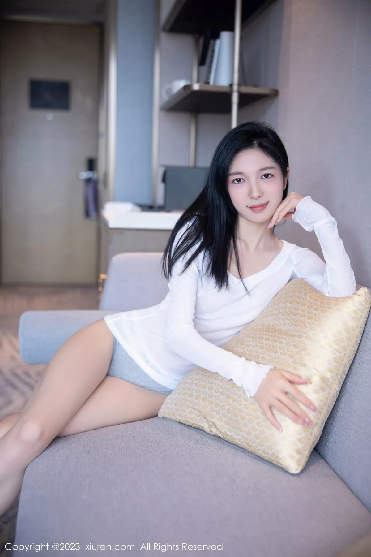 秀人集.com_[XiuRen秀人网]No.6619_模特茜茜Kimi性感白色轻透上衣配运动内裤秀曼妙身姿诱惑写真96P