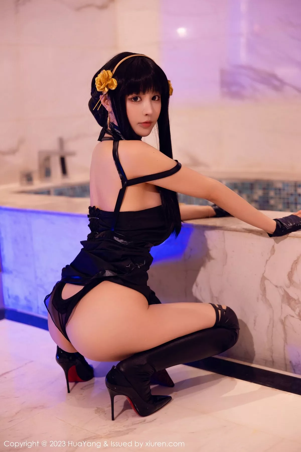 秀人集.com_[HuaYang花漾]Vol.534_女神朱可儿Flora性感黑色连衣裙配超薄黑丝秀丰满身材诱惑写真75P