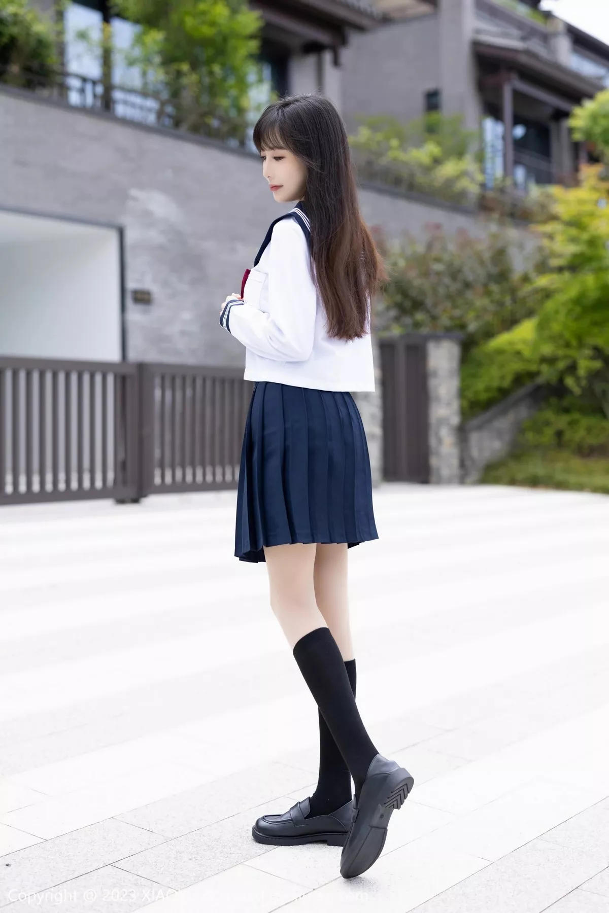 秀人集.com_[XiaoYu画语界]Vol.1045_模特林星阑脱学妹制服露性感蓝色薄纱高叉连体衣惹火诱惑写真96P