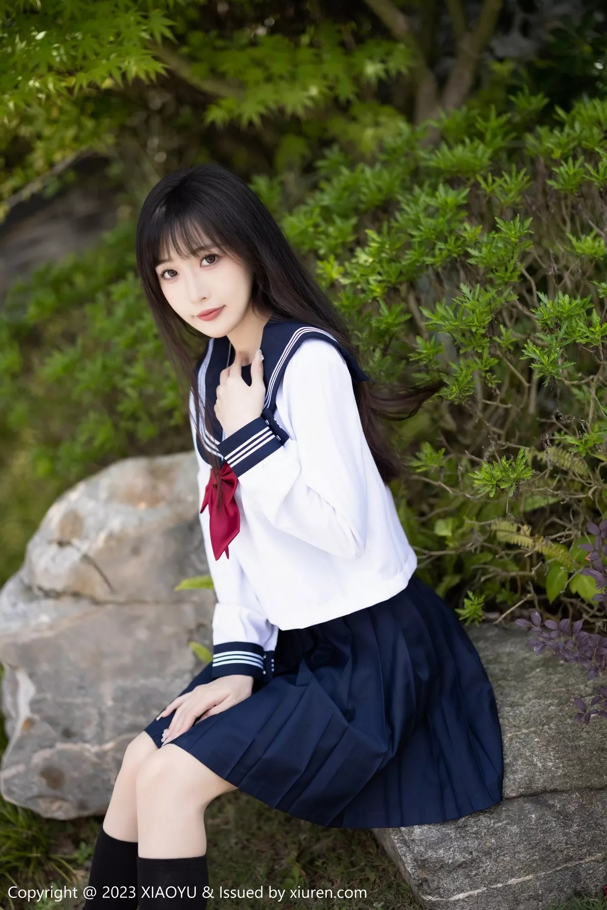 秀人集.com_[XiaoYu画语界]Vol.1045_模特林星阑脱学妹制服露性感蓝色薄纱高叉连体衣惹火诱惑写真96P