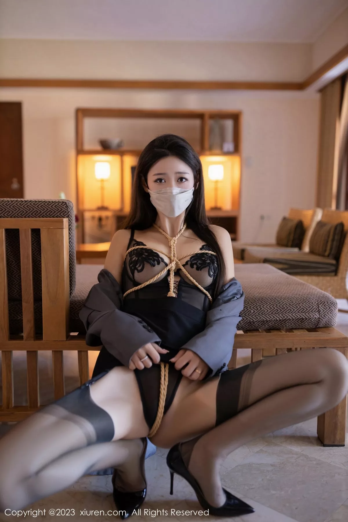 秀人集.com_[XiuRen秀人网]No.6821_模特唐安琪情趣捆绑黑色轻透薄纱内衣配黑丝吊袜惹火诱惑写真81P