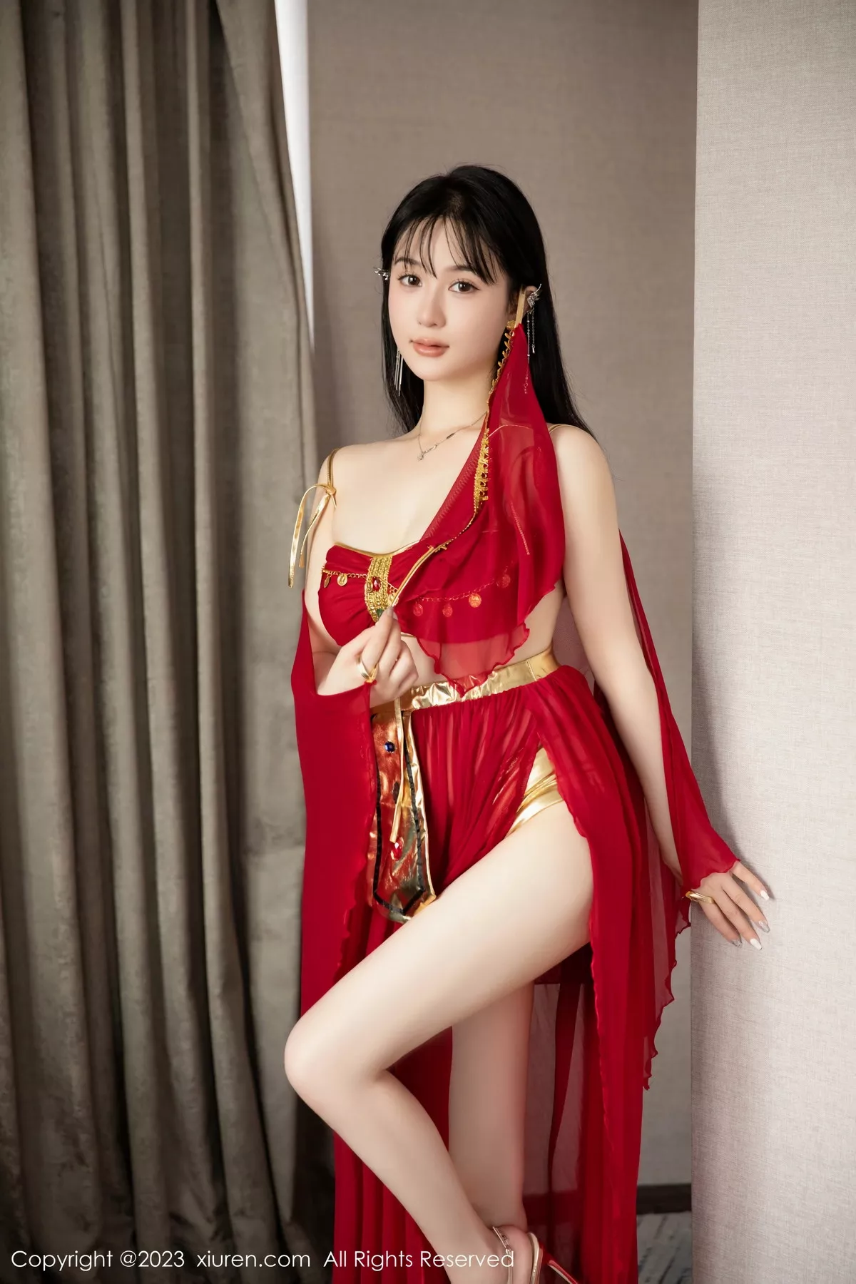秀人集.com_[XiuRen秀人网]No.7103_模特柚琪Rich私房脱性感红色西域舞服秀曼妙身姿撩人诱惑写真74P