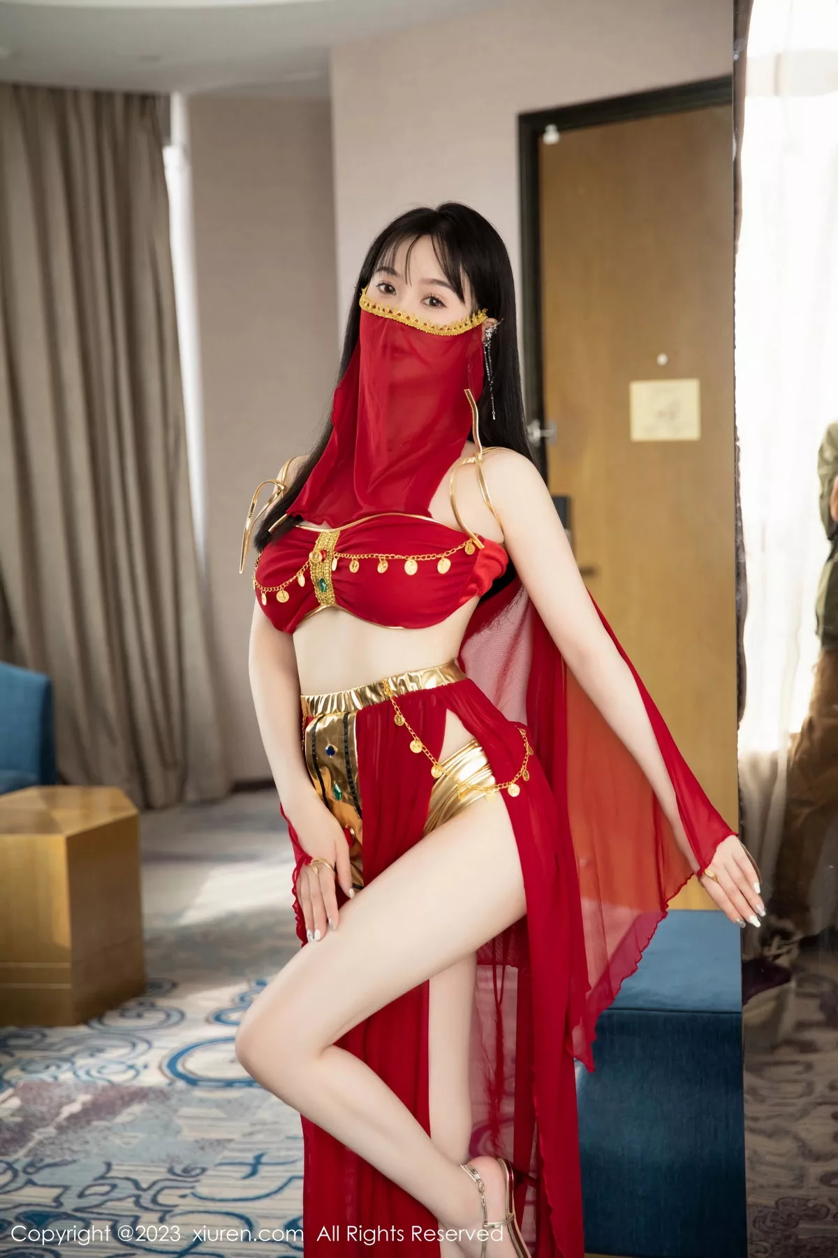 秀人集.com_[XiuRen秀人网]No.7103_模特柚琪Rich私房脱性感红色西域舞服秀曼妙身姿撩人诱惑写真74P