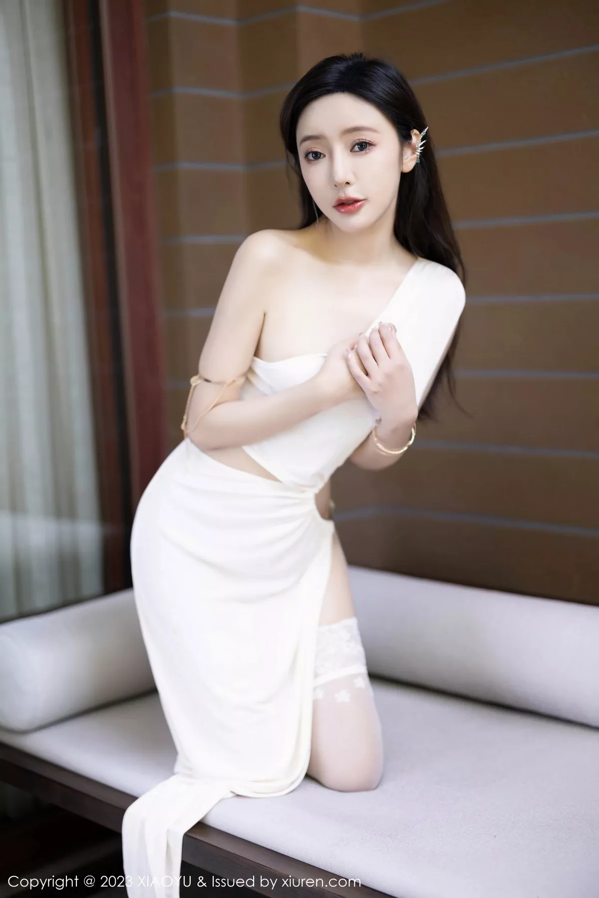 秀人集.com_[XiaoYu画语界]Vol.1082_女神王馨瑶yanni白色连衣裙露黑色情趣内衣秀惹火身材诱惑写真86P