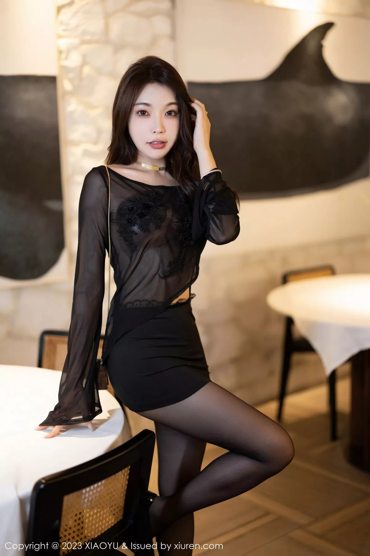 秀人集.com_[XiaoYu画语界]Vol.1089_女神徐莉芝Booty黑色薄纱情趣服配无内黑丝秀曼妙身姿诱惑写真83P