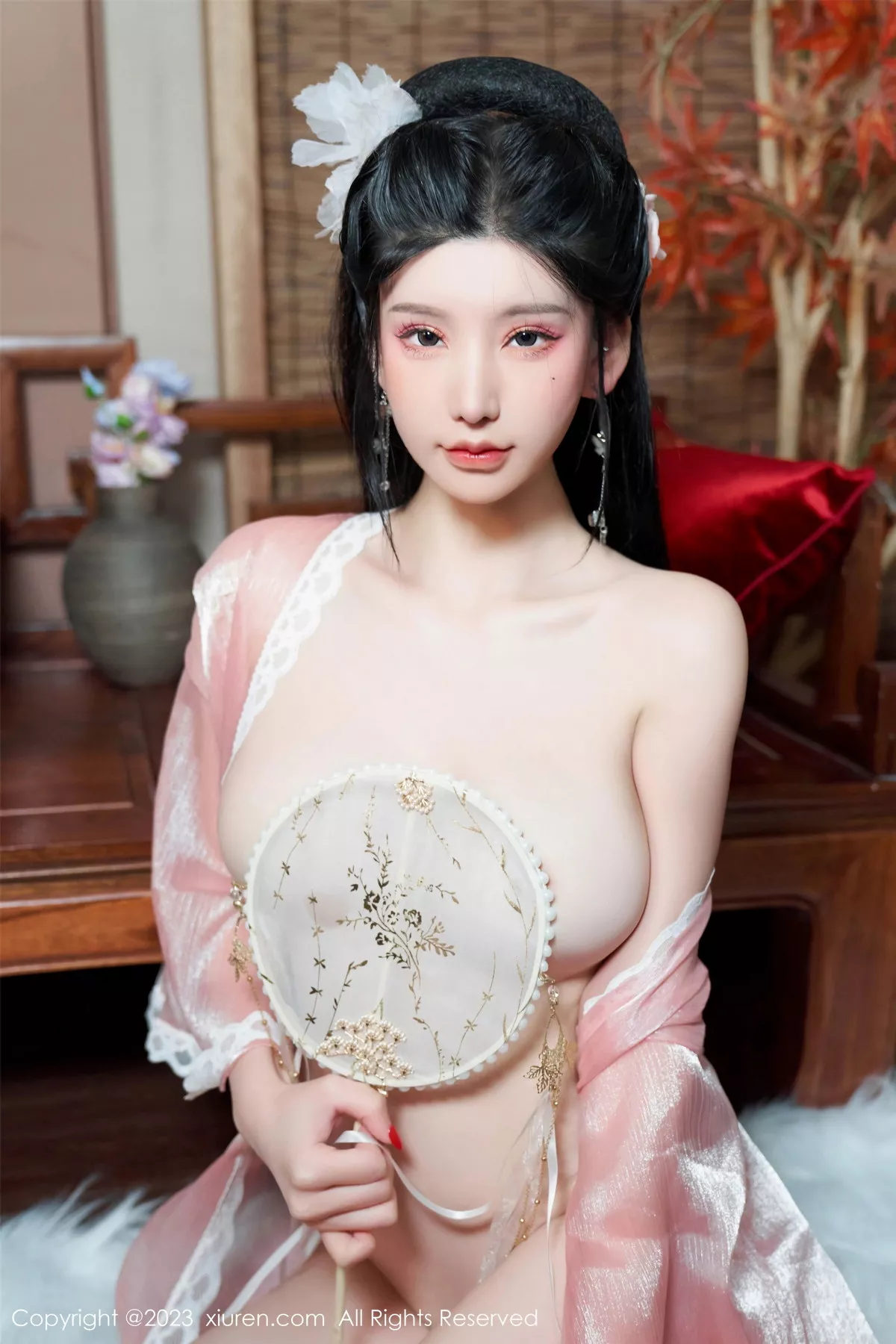 秀人集.com_[XiuRen秀人网]No.7257_女神周于希Sally粉色古装服露性感布兜秀惹火身材撩人诱惑写真79P