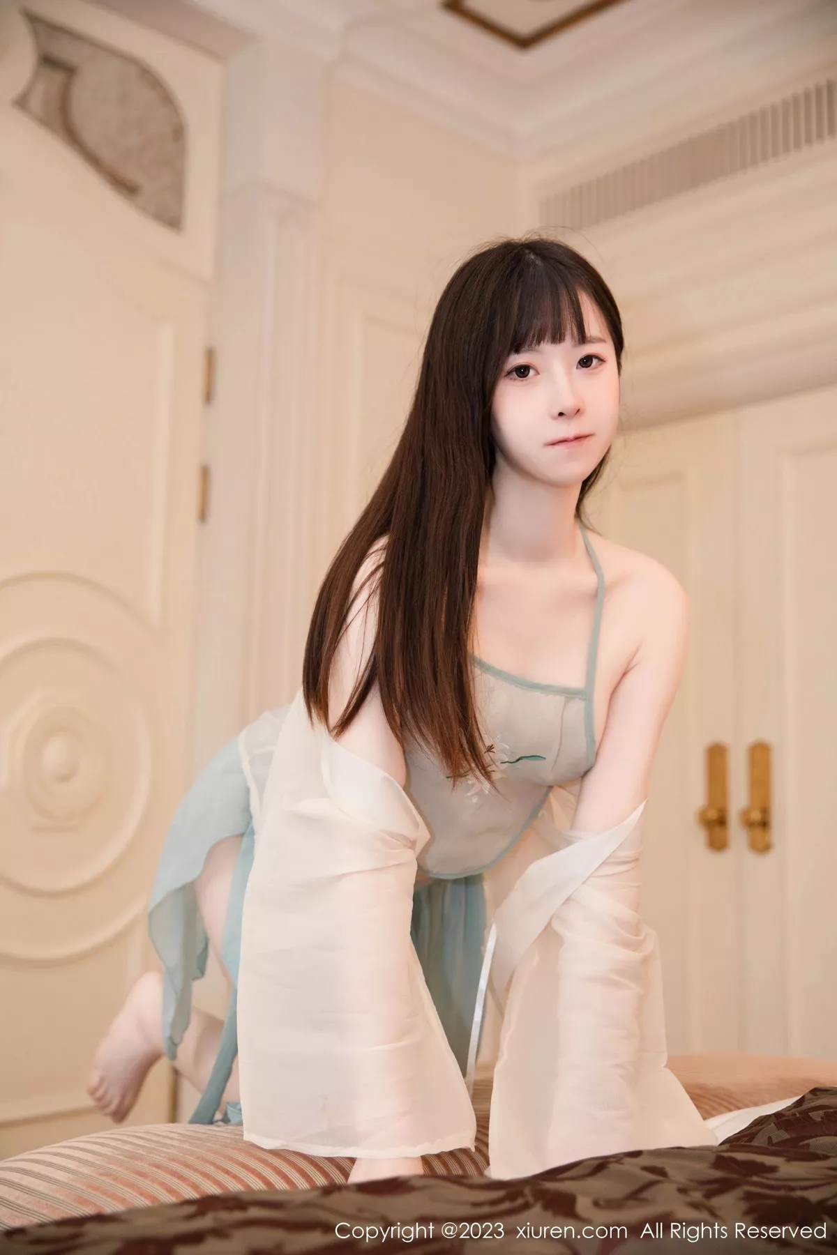 秀人集.com_[XiuRen秀人网]No.7321_模特林悠悠私房性感淡蓝薄透古装服饰秀惹火身材撩人诱惑写真86P