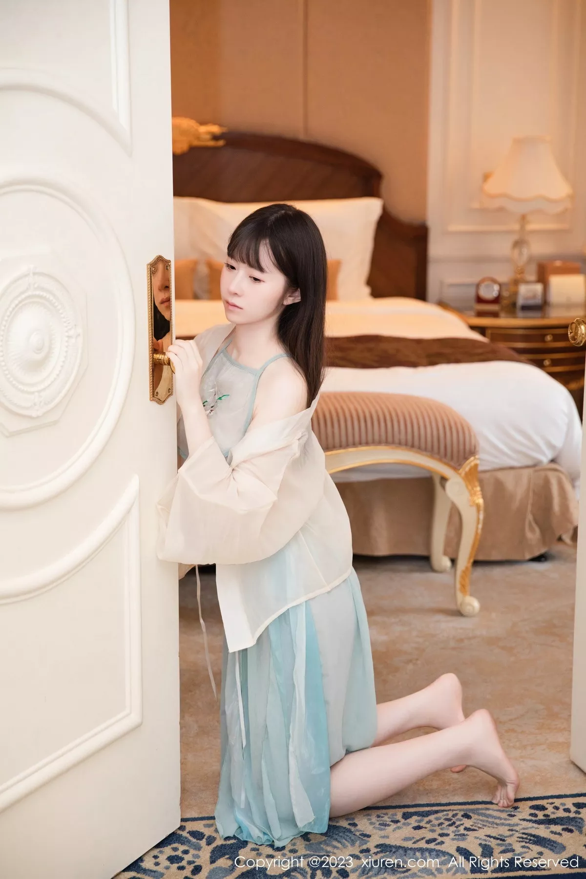 秀人集.com_[XiuRen秀人网]No.7321_模特林悠悠私房性感淡蓝薄透古装服饰秀惹火身材撩人诱惑写真86P