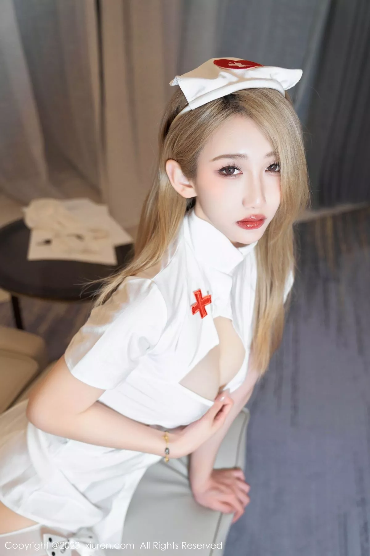 秀人集.com_[XiuRen秀人网]No.7389_模特沈青黛性感白色情趣护士服配白丝吊袜秀曼妙身姿诱惑写真101P