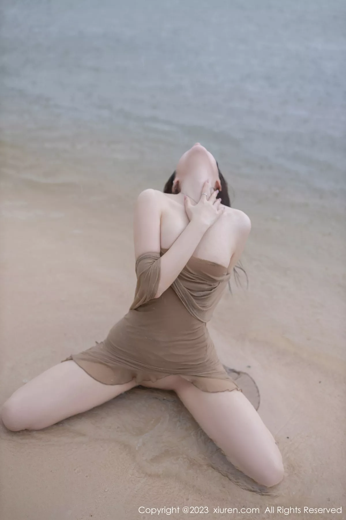 秀人集.com_[XiuRen秀人网]No.7288_模特鱼子酱Fish沙滩场景性感咖啡色连衣裙秀曼妙身姿诱惑写真77P