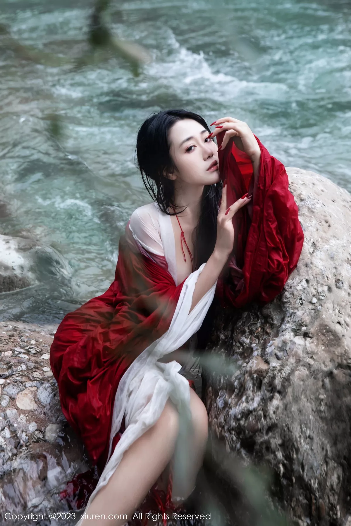 秀人集.com_[XiuRen秀人网]No.7295_模特严利娅Yuliya妲己扮演性感红色薄透古装服饰秀美臀诱惑写真89P