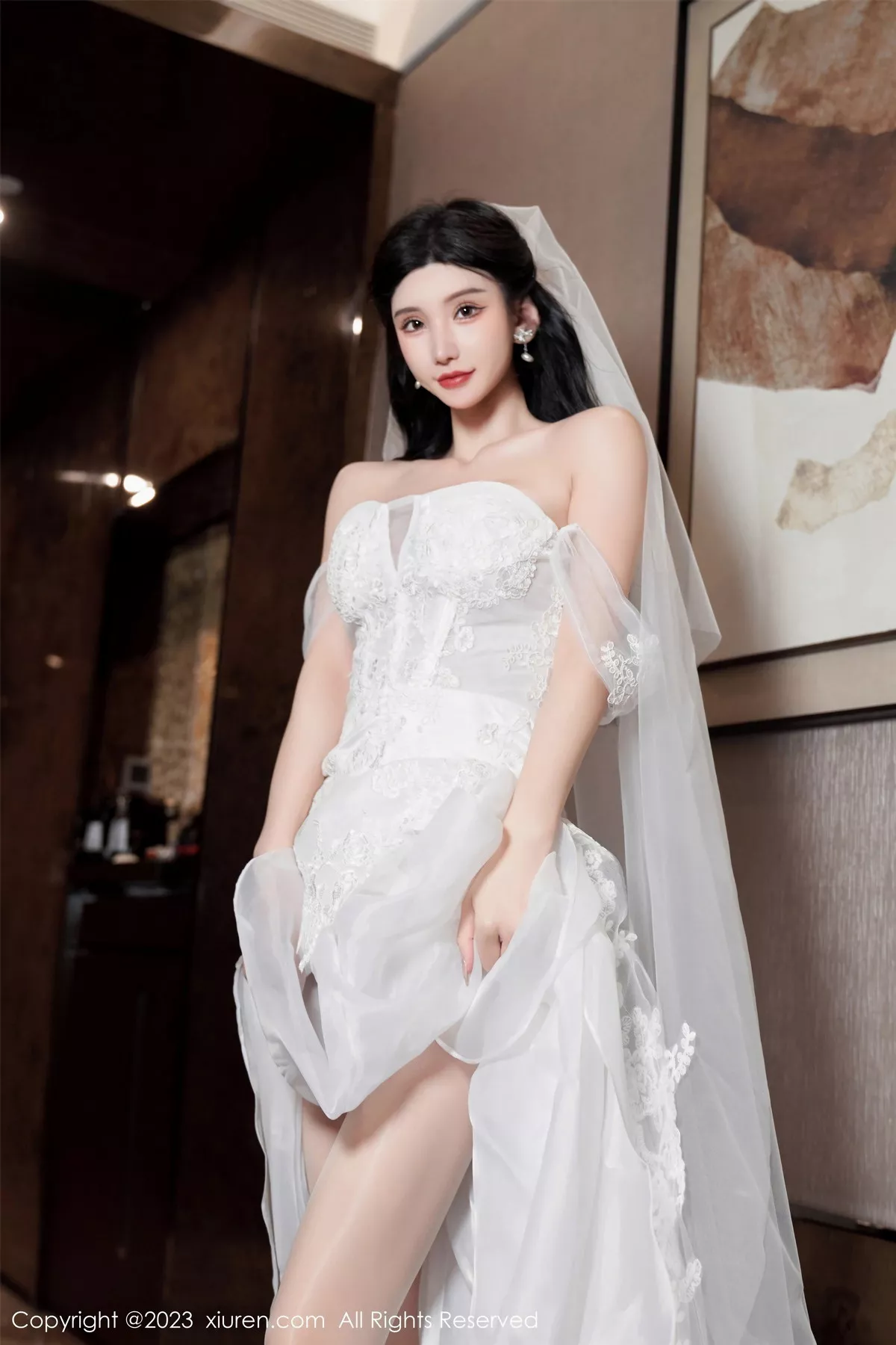 秀人集.com_[XiuRen秀人网]No.7463_女神周于希Sally性感白色婚纱+白色蕾丝情趣服饰完美诱惑写真100P