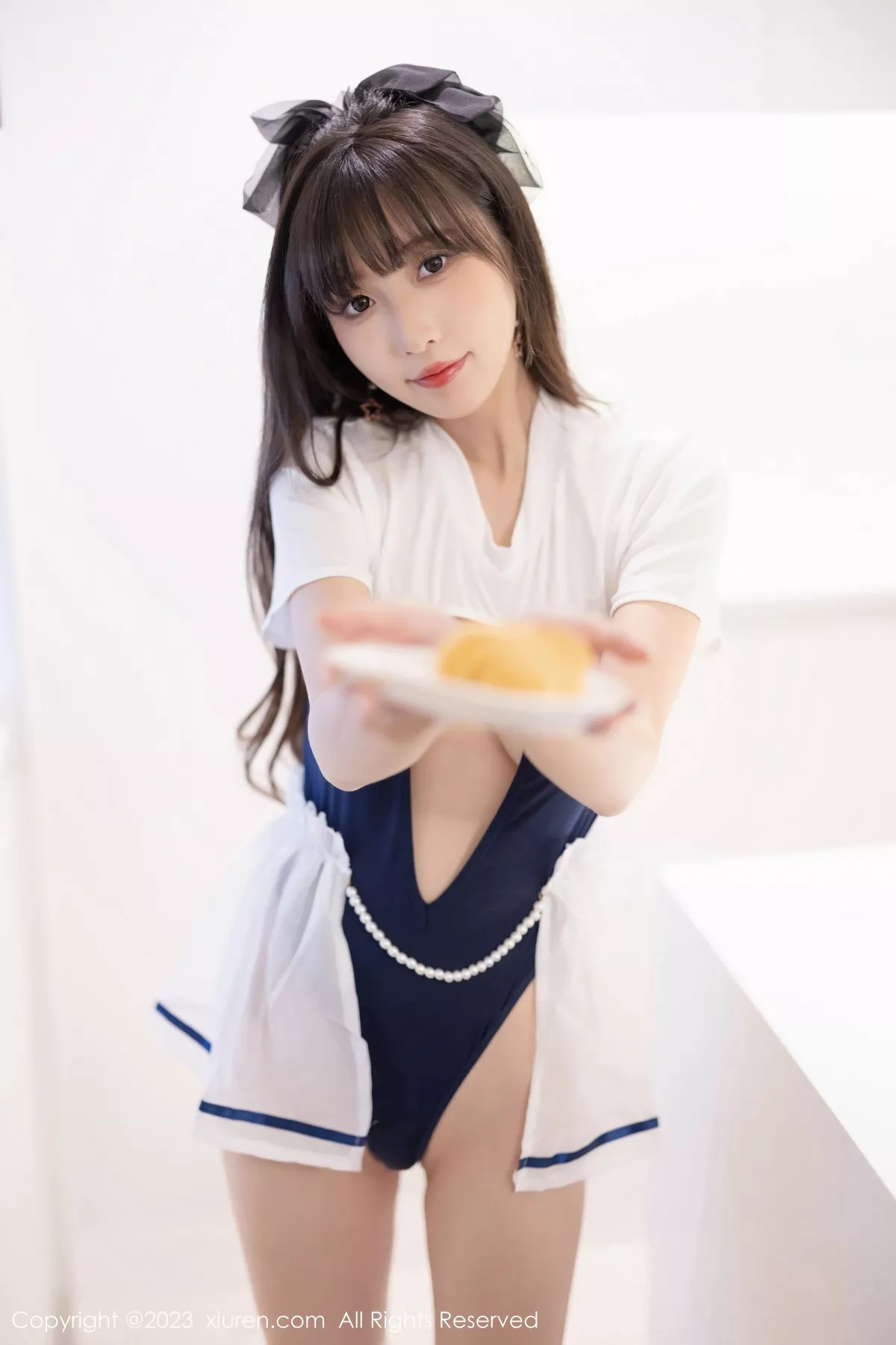 秀人集.com_[XiuRen秀人网]No.7468_模特林星阑蓝白色连衣短裙+黑色薄纱连体衣秀苗条身姿诱惑写真85P