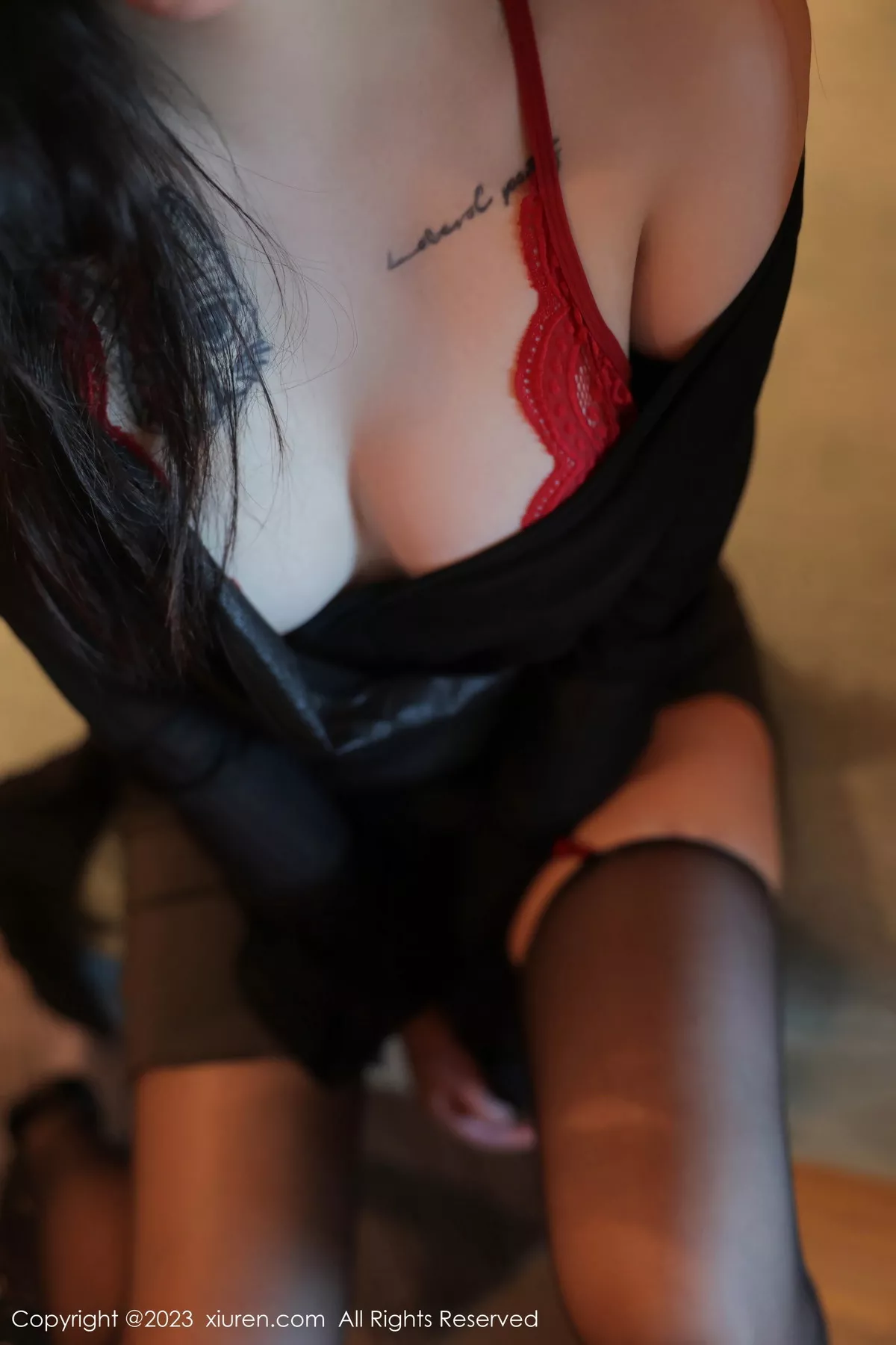 秀人集.com_[XiuRen秀人网]No.7523_模特Arude薇薇性感红色蕾丝情趣内衣配黑丝吊袜极致魅惑写真83P