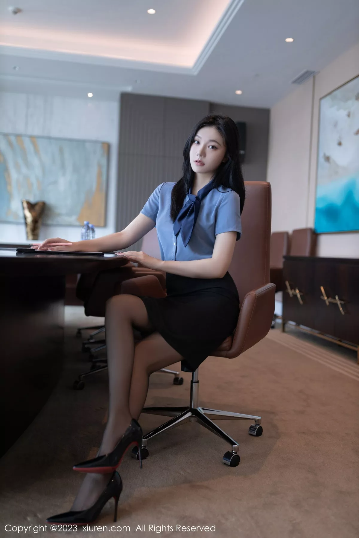 秀人集.com_[XiuRen秀人网]No.7409_模特安然anran职员OL装扮性感玫红色内衣配开档黑丝诱惑写真79P