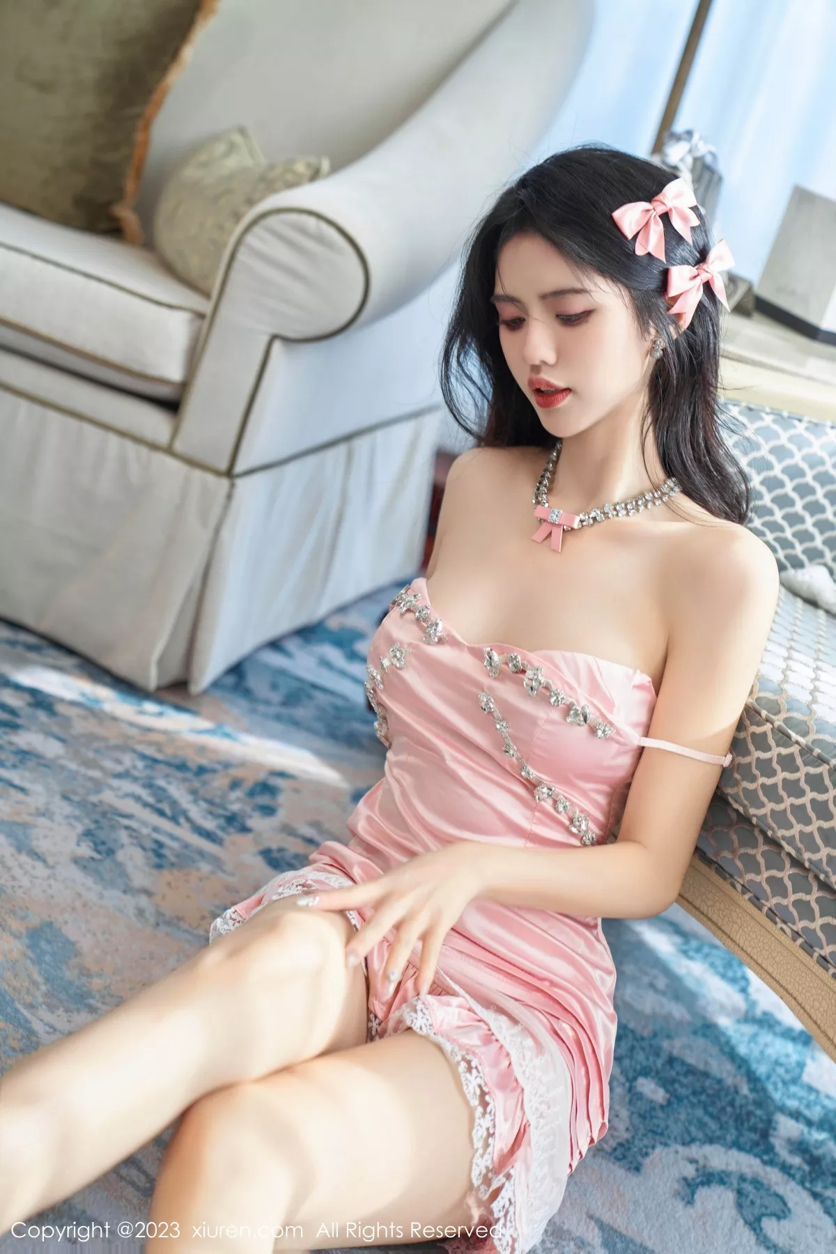 秀人集.com_[XiuRen秀人网]No.7595_模特浅浅Danny性感粉色连衣短裙半脱秀丰腴身姿撩人诱惑写真102P