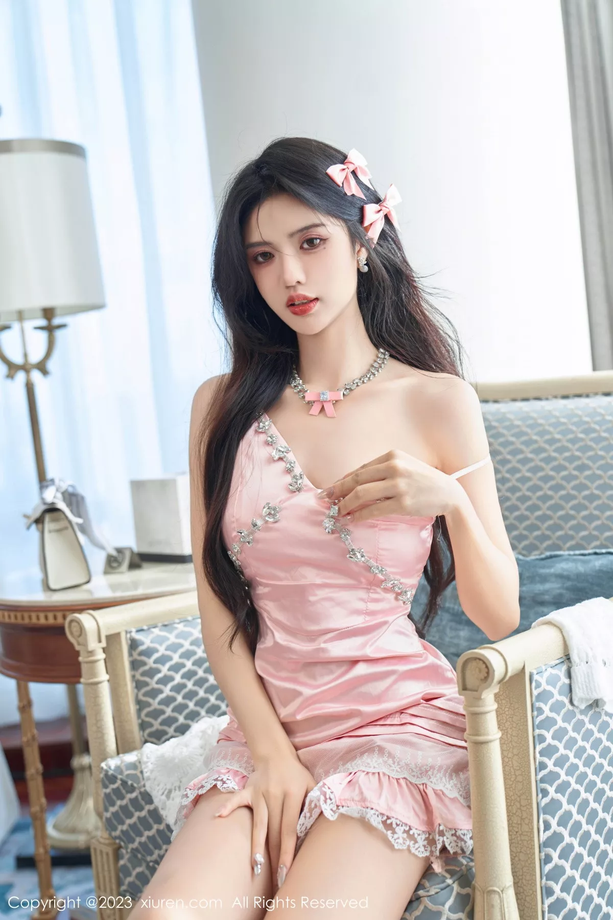 秀人集.com_[XiuRen秀人网]No.7595_模特浅浅Danny性感粉色连衣短裙半脱秀丰腴身姿撩人诱惑写真102P