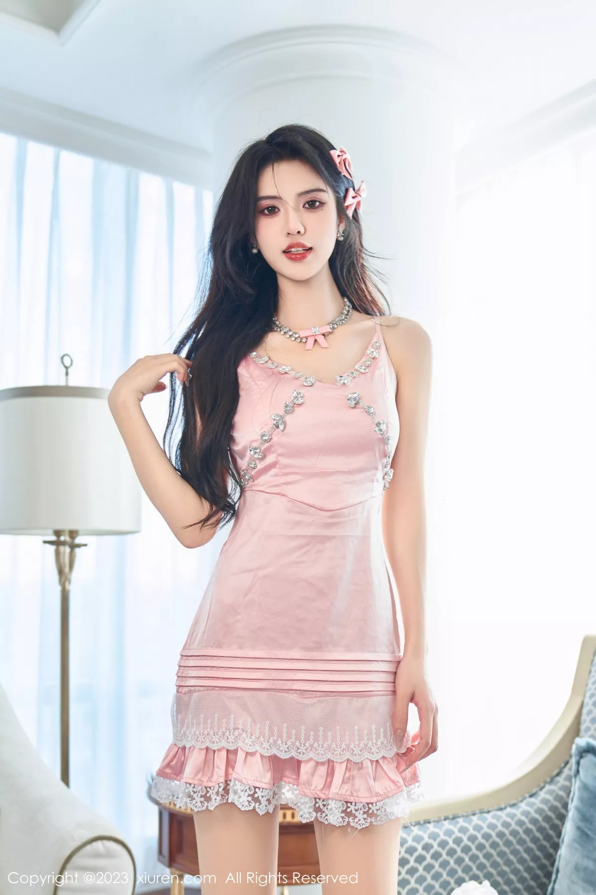 秀人集.com_[XiuRen秀人网]No.7595_模特浅浅Danny性感粉色连衣短裙半脱秀丰腴身姿撩人诱惑写真102P