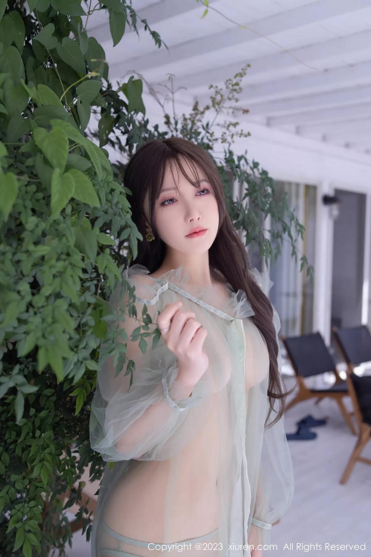 秀人集.com_[XiuRen秀人网]No.7614_模特鱼子酱Fish性感淡绿色薄纱裙透视秀惹火身材撩人诱惑写真80P