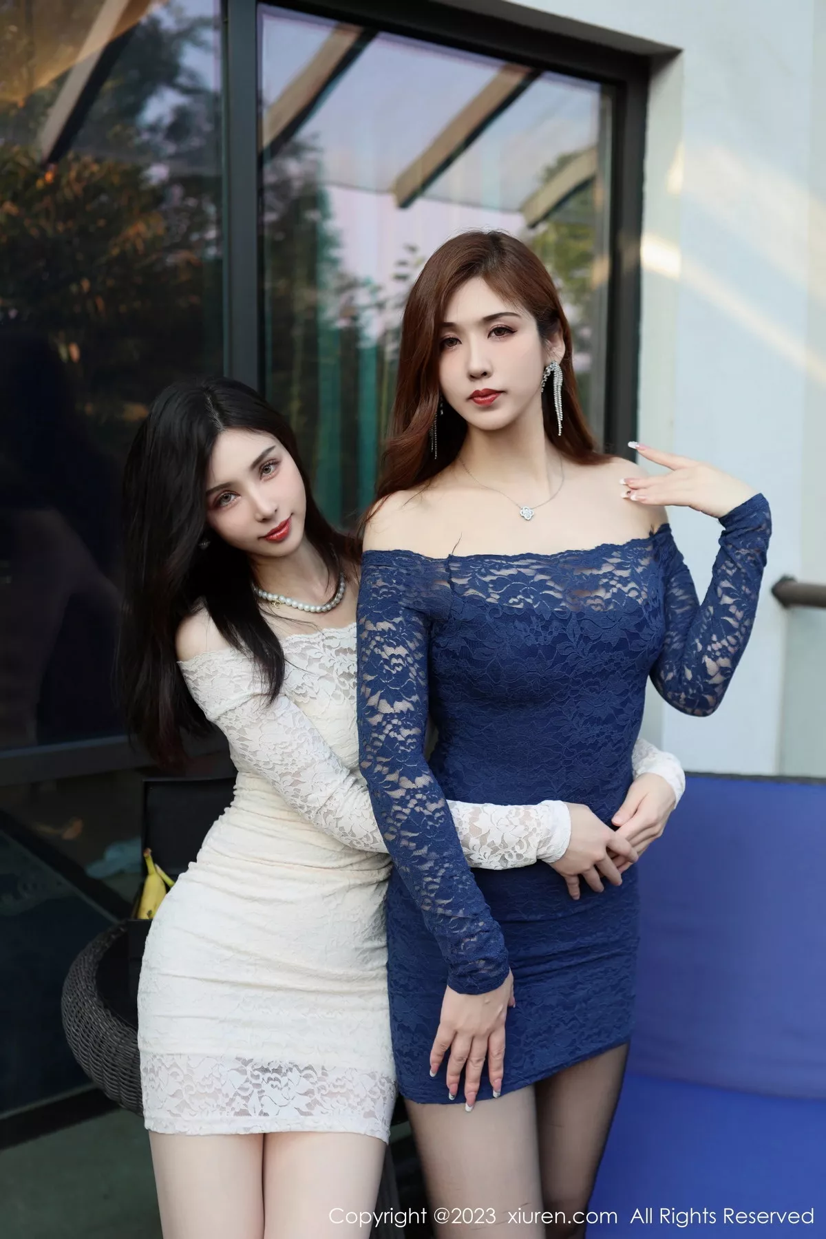 秀人集.com_[XiuRen秀人网]No.7669_模特合集月野兔美妞＆曼柔性感连衣短裙配丝袜系列完美诱惑写真74P