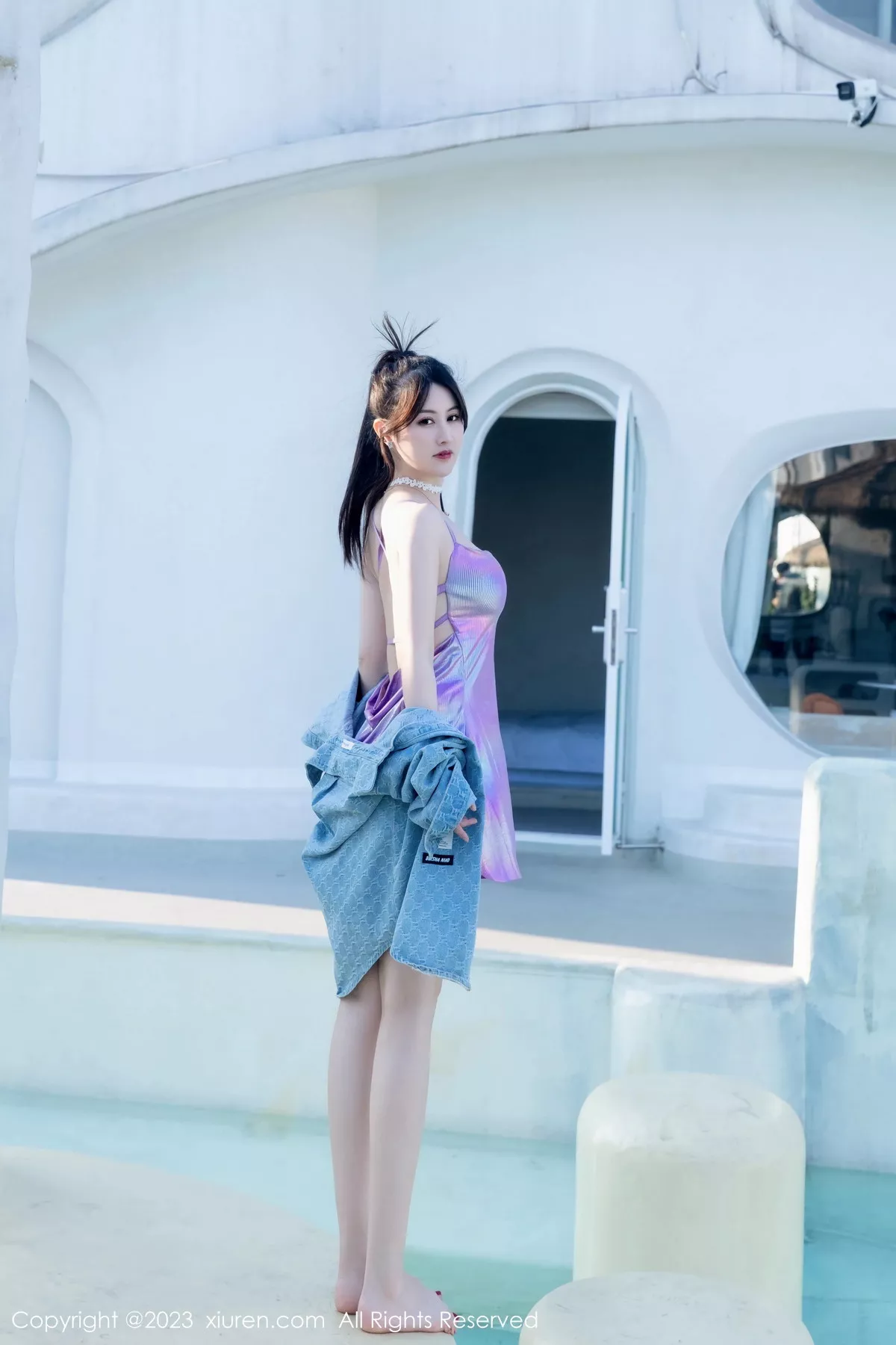 秀人集.com_[XiuRen秀人网]No.7565_模特诗诗kiki性感紫色吊带短裙+蓝灰死库水秀惹火身材诱惑写真80P