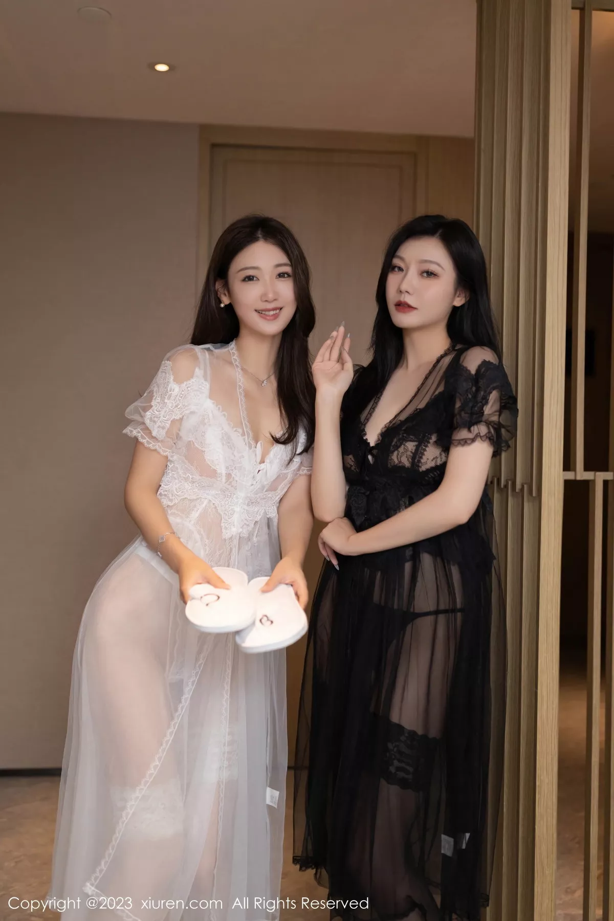 秀人集.com_[XiuRen秀人网]No.7578_模特合集女神唐安琪和安然anran姐妹花黑白薄纱裙完美诱惑写真80P