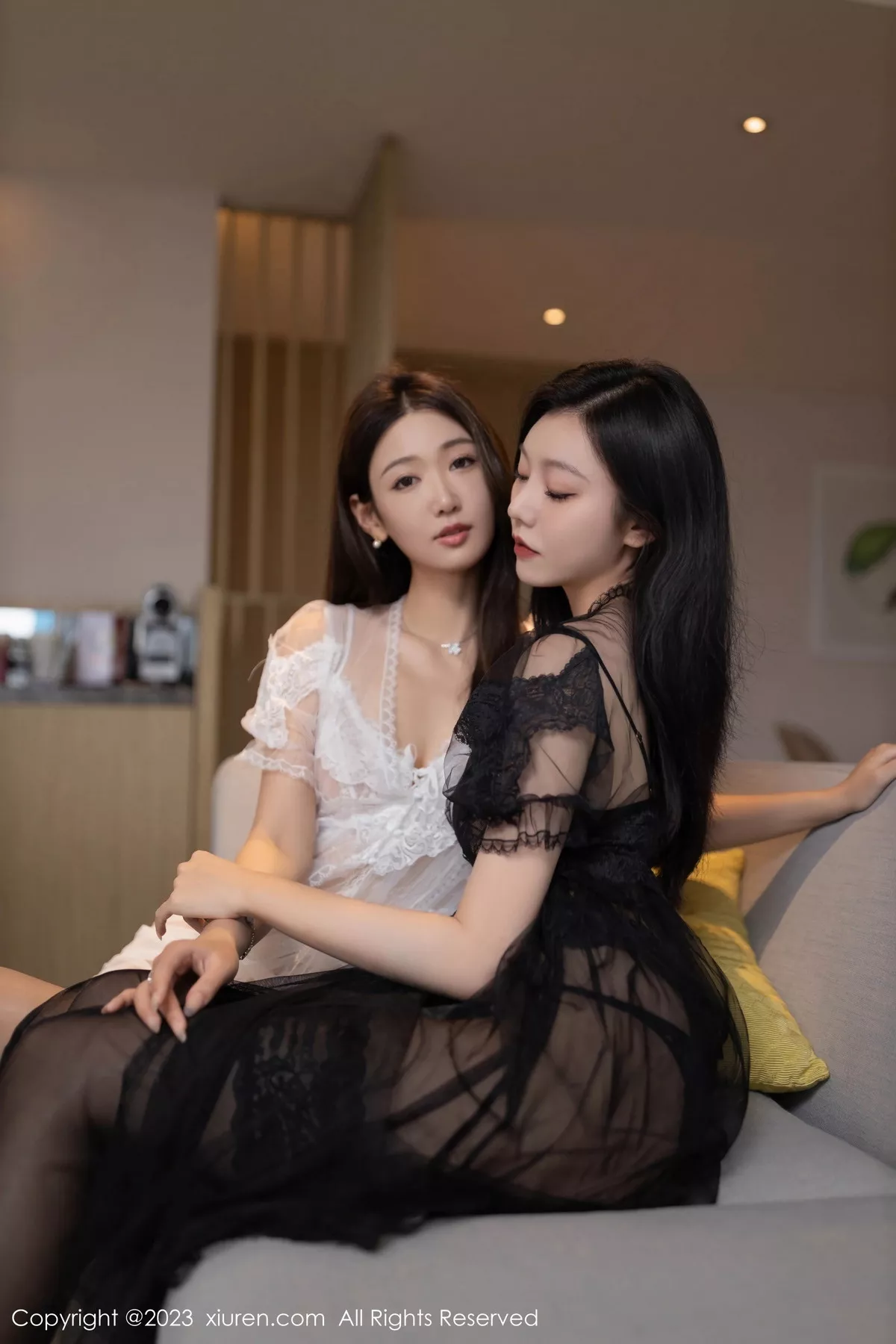 秀人集.com_[XiuRen秀人网]No.7578_模特合集女神唐安琪和安然anran姐妹花黑白薄纱裙完美诱惑写真80P