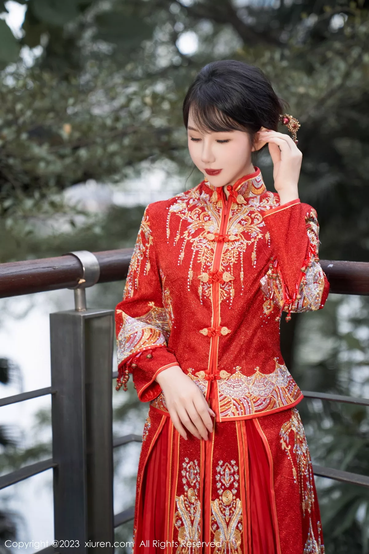 秀人集.com_[XiuRen秀人网]No.7729_模特波巧酱专属新娘主题性感红色蕾丝内衣配超薄肉丝诱惑写真90P