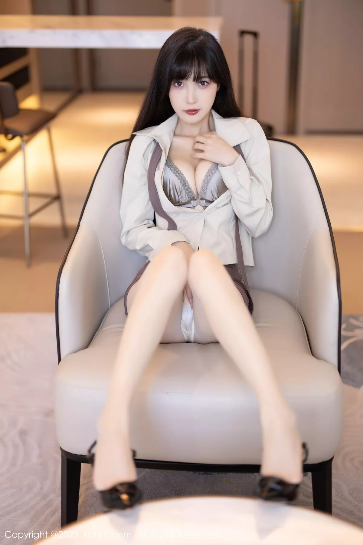 秀人集.com_[XiuRen秀人网]No.7745_模特林星阑性感杏色上衣配短裙露原色丝袜秀苗条身材诱惑写真83P