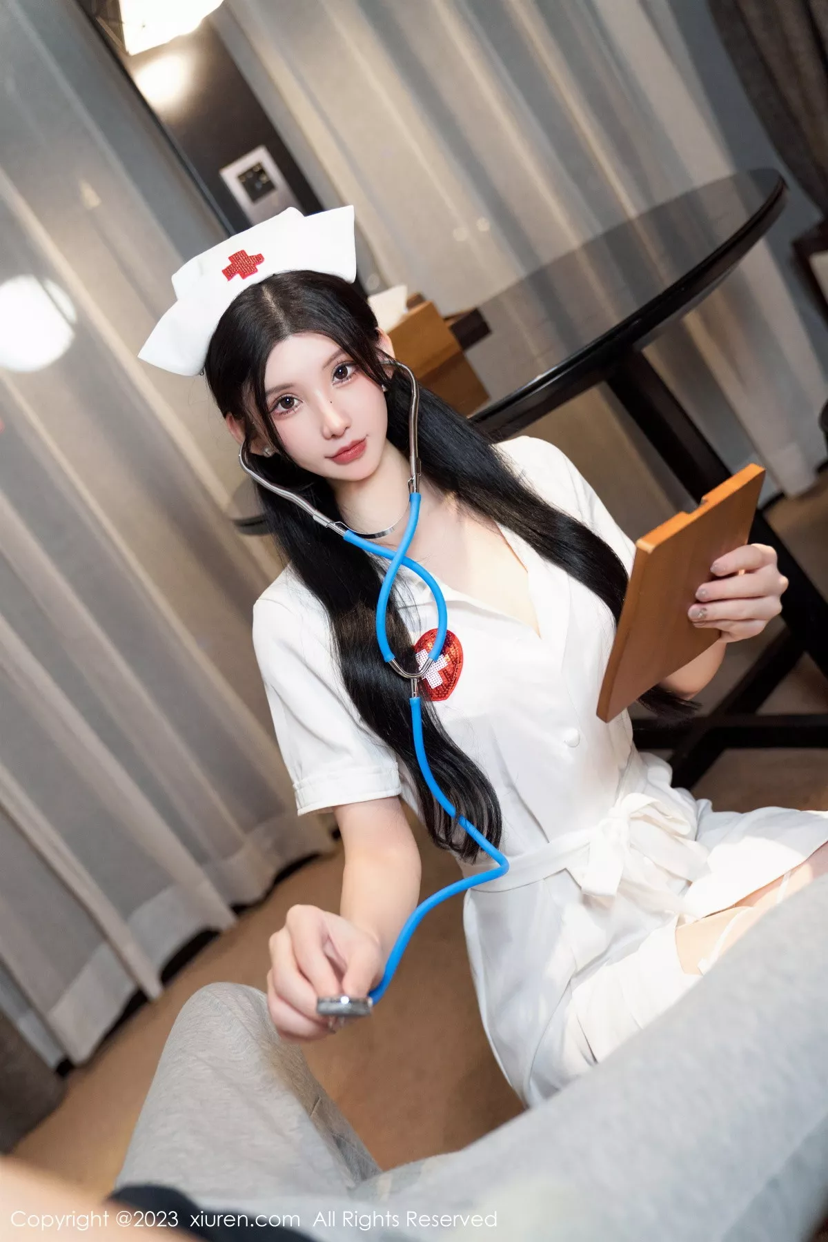 秀人集.com_[XiuRen秀人网]No.7755_女神周于希Sally私人护士主题性感红色蕾丝内衣配白丝袜诱惑写真94P