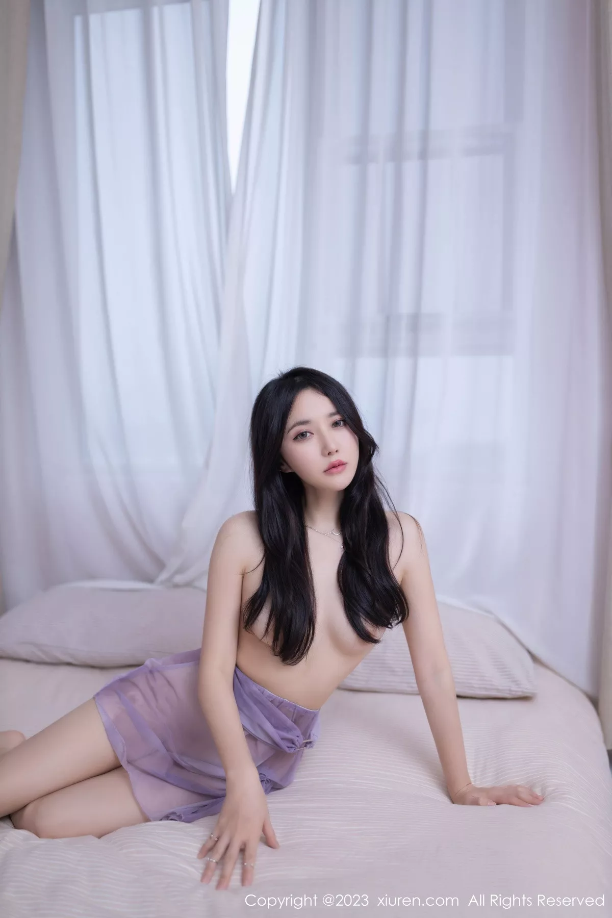 秀人集.com_[XiuRen秀人网]No.7786_模特鱼子酱Fish性感紫色吊带连衣短裙半脱秀曼妙身姿诱惑写真80P