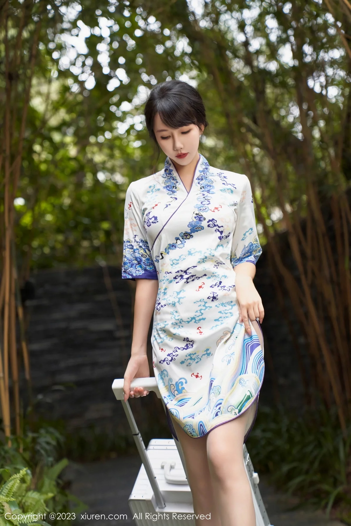 秀人集.com_[XiuRen秀人网]No.7804_模特波巧酱空乘女友主题脱性感旗袍露白色情趣内衣惹火诱惑写真71P